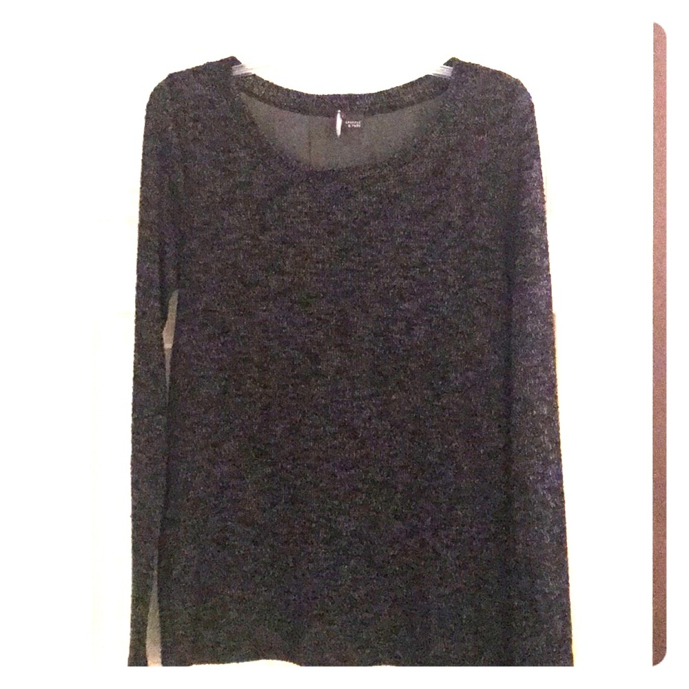 UO Sparkle & Fade Mesh Back Chevron Sweater